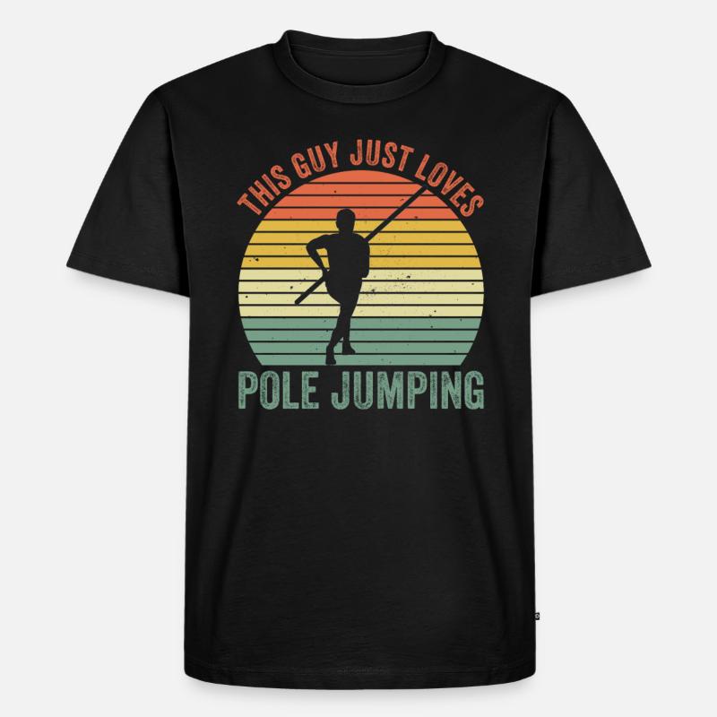 Stabhochspringer - Männer Premium Bio T-Shirt - Schwarz