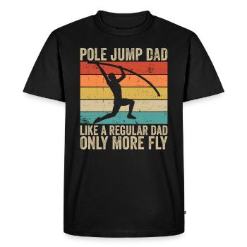 Stabhochspringer Papa Stabhochspringen Vater - Men's Premium Organic T-Shirt - black - Front - Nico (187cm)