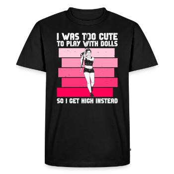Stabhochsprung Mädchen Stabhochspringen - Men's Premium Organic T-Shirt - black - Front - Nico (187cm)