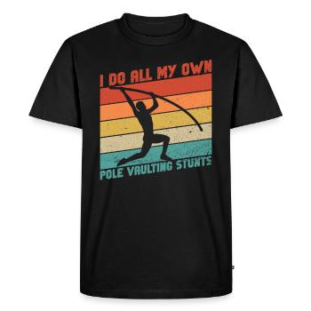 Stabhochsprung Stabhochspringen Leichtathlet - Men's Premium Organic T-Shirt - black - Front - Nico (187cm)