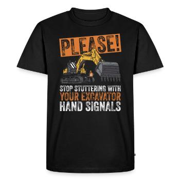 Bagger Bauarbeiter Baggerfahrer - T-shirt Premium bio Homme - noir - Devant - Nico (187cm)