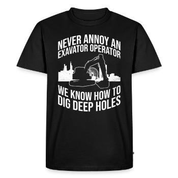 Bagger Baggern Baggerfahrer Bauarbeiter - Men's Premium Organic T-Shirt - black - Front - Nico (187cm)
