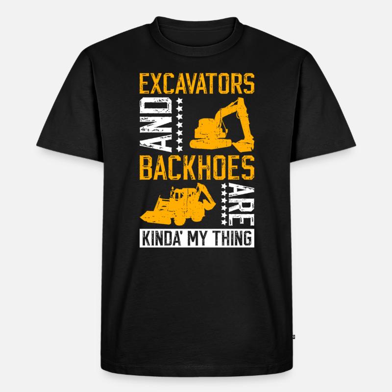 Baggerfahrer Bagger - Männer Premium Bio T-Shirt - Schwarz