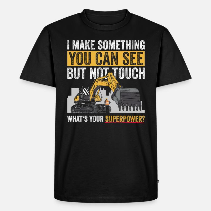 Baggern Baggerfahrer Bagger - Männer Premium Bio T-Shirt - Schwarz