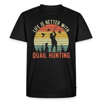 Kleinvogeljagd Wachtel Wachteljäger - T-shirt Premium bio Homme - noir - Devant - Nico (187cm)