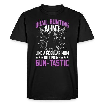 Wachteljagd Tante Wachtel Jägerin - Men's Premium Organic T-Shirt - black - Front - Nico (187cm)