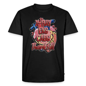Herz Bypass Arterie Herz OP - Men's Premium Organic T-Shirt - black - Front - Nico (187cm)