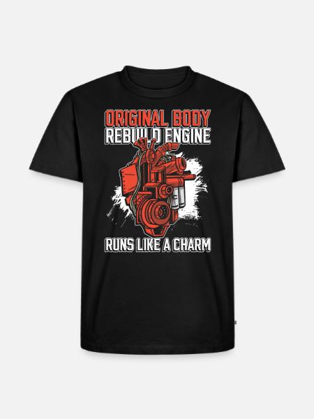 Herz Operation Herzinfarkt Bypass - Men's Premium Organic T-Shirt - black