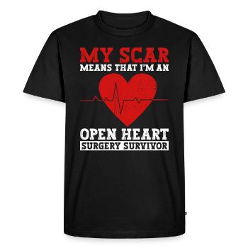 Herzoperation Herz OP Herztransplantation - Men's Premium Organic T-Shirt - black - Front - Nico (187cm)
