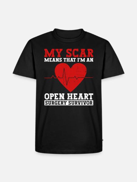 Herzoperation Herz OP Herztransplantation - Men's Premium Organic T-Shirt - black