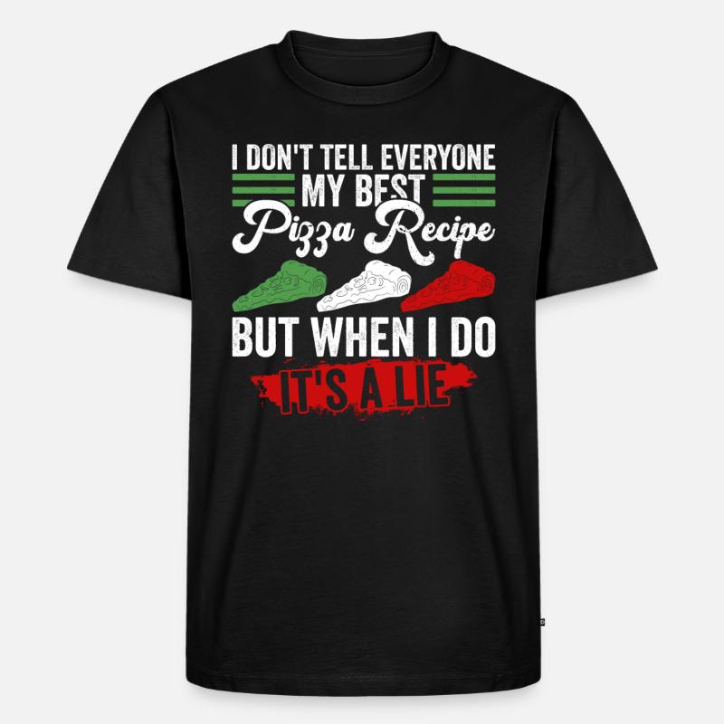 Hobby Pizzabäcker Pizza - Männer Premium Bio T-Shirt - Schwarz
