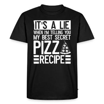 Pizzaexperte Pizza - T-shirt Premium bio Homme - noir - Devant - Nico (187cm)