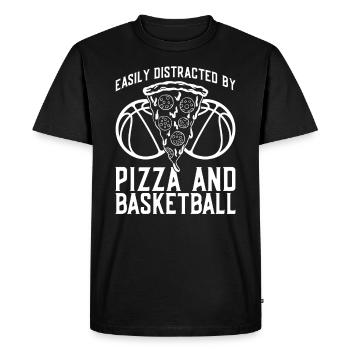 Pizza Pizzabäcker Basketball Und Pizza - T-shirt Premium bio Homme - noir - Devant - Nico (187cm)