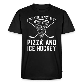 Pizza Pizzabäcker Eishockey - T-shirt Premium bio Homme - noir - Devant - Nico (187cm)