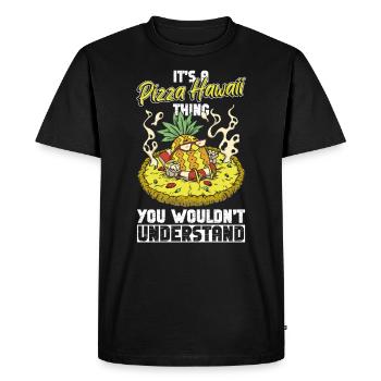Pizza Hawaii - T-shirt Premium bio Homme - noir - Devant - Nico (187cm)