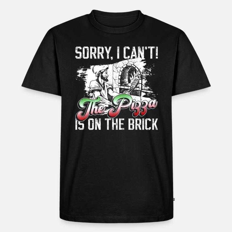 Pizzabäcker Pizza - Männer Premium Bio T-Shirt - Schwarz
