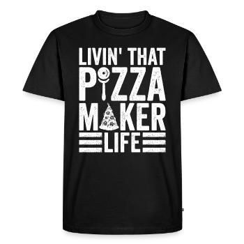 Pizzabäcker Pizzaexperten Pizza - T-shirt Premium bio Homme - noir - Devant - Nico (187cm)