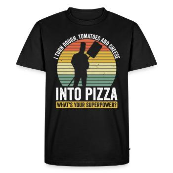 Pizzabacken Pizza Pizzabäcker - T-shirt Premium bio Homme - noir - Devant - Nico (187cm)