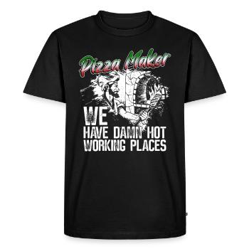 Pizza Pizzabäcker Pizzabacken - Men's Premium Organic T-Shirt - black - Front - Nico (187cm)