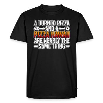 Pizza Anti Pizza Hawaii - T-shirt Premium bio Homme - noir - Devant - Nico (187cm)