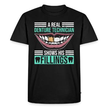 Zahntechniker Kieferorthopädie - T-shirt Premium bio Homme - noir - Devant - Nico (187cm)