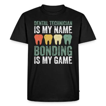 Zahntechniker Kieferorthopädie Techniker - T-shirt Premium bio Homme - noir - Devant - Nico (187cm)