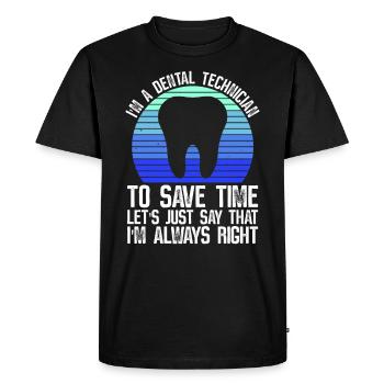Kieferorthopädie Zahnlabortechniker - T-shirt Premium bio Homme - noir - Devant - Nico (187cm)
