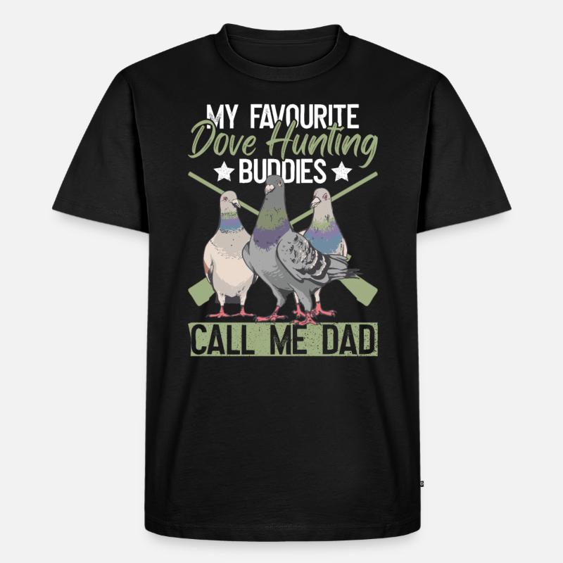 Taubenjäger Papa Jäger Vogeljagd - Männer Premium Bio T-Shirt - Schwarz
