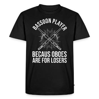 Fagott Und Fagott Blasinstrument - T-shirt Premium bio Homme - noir - Devant - Nico (187cm)