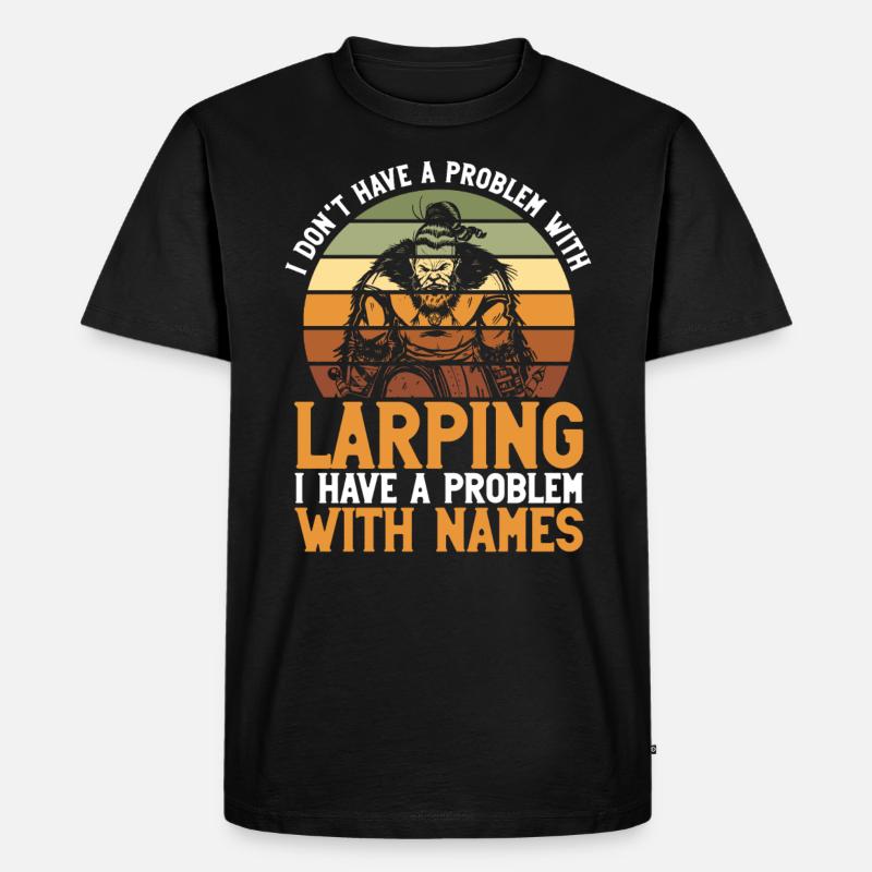 Larper Und Larping - Männer Premium Bio T-Shirt - Schwarz