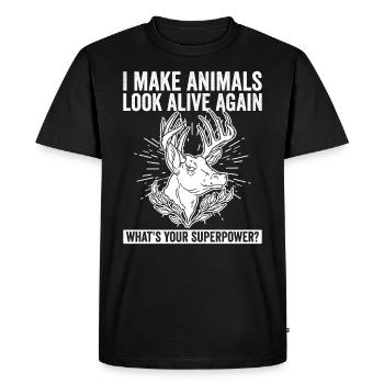Taxidermy Professional Und Tiermontage - Men's Premium Organic T-Shirt - black - Front - Nico (187cm)