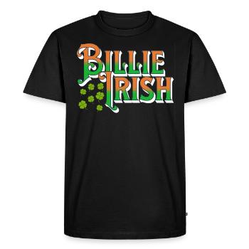 Billie Irish - Saint-Patrick - Paddy’s Day - T-shirt Premium bio Homme - noir - Devant - Nico (187cm)