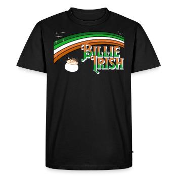 Billie Irish - Saint-Patrick - Paddy’s Day - T-shirt Premium bio Homme - noir - Devant - Nico (187cm)