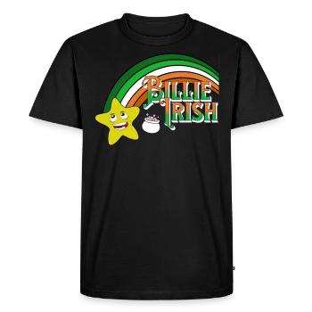 Billie Irish - Saint-Patrick - Paddy’s Day - T-shirt Premium bio Homme - noir - Devant - Nico (187cm)