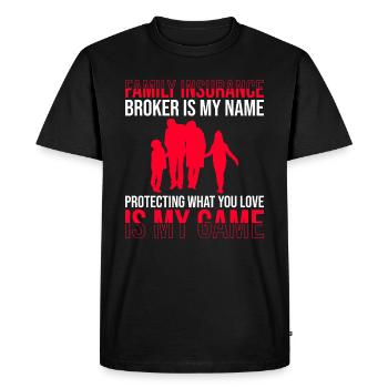 Familienversicherungsmakler-design Für - Men's Premium Organic T-Shirt - black - Front - Nico (187cm)