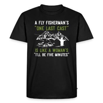 Fliegenfischer-design Für - Men's Premium Organic T-Shirt - black - Front - Nico (187cm)