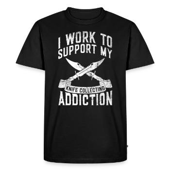 Messersammeln Und Messersammlung Knifaholic - Men's Premium Organic T-Shirt - black - Front - Nico (187cm)