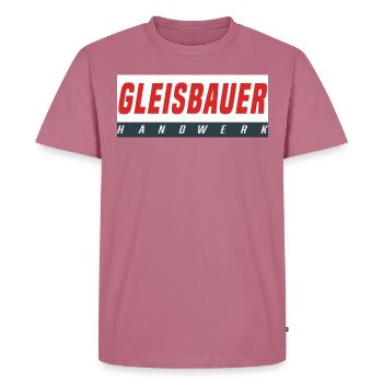 Gleisbauer T-Shirt - Männer Premium Bio T-Shirt - Mauve - Vorne - Nico (187cm)