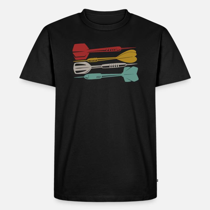 Retro Dartpfeil DNA - Männer Premium Bio T-Shirt - Schwarz
