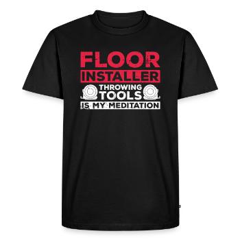 Design Für Bodenleger Für Fliesenleger - Men's Premium Organic T-Shirt - black - Front - Nico (187cm)