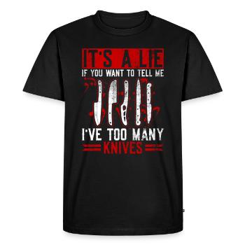 Messer Sammeln Messer Sammler Messer Sammlung - T-shirt Premium bio Homme - noir - Devant - Nico (187cm)