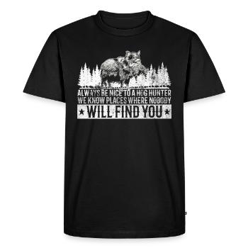 Schweinejagd-design Für Die Schweinejagd - T-shirt Premium bio Homme - noir - Devant - Nico (187cm)