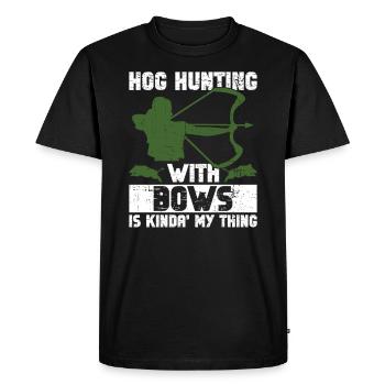 Schweinejagd-design Für Die Wildschwein-bogenjagd - T-shirt Premium bio Homme - noir - Devant - Nico (187cm)