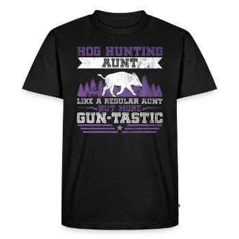 Schweinejagd Tante Design Für Die Wildschweinjagd - Men's Premium Organic T-Shirt - black - Front - Nico (187cm)