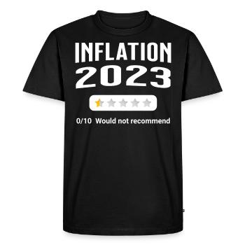 Inflation 2023 - poor rating - Men's Premium Organic T-Shirt - black - Front - Nico (187cm)