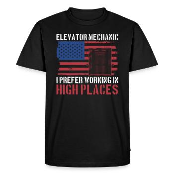 Patriotisches Aufzugsmechanik-design Für - T-shirt Premium bio Homme - noir - Devant - Nico (187cm)