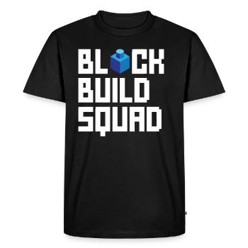 Blockgebäude-geburtstagsdesign Mit Bausteinen - Men's Premium Organic T-Shirt - black - Front - Nico (187cm)