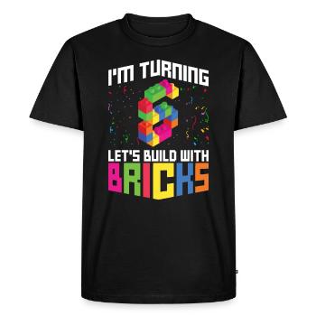 Blockgebäude 6. Geburtstagsdesign Für - Men's Premium Organic T-Shirt - black - Front - Nico (187cm)