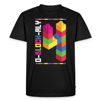 Spielzeugblöcke Geburtstag Für Blockbau 4. - Men's Premium Organic T-Shirt - black - Front - Nico (187cm)