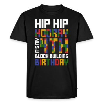Blockgebäude 4 Jahre Design Für Little Brick - Men's Premium Organic T-Shirt - black - Front - Nico (187cm)
